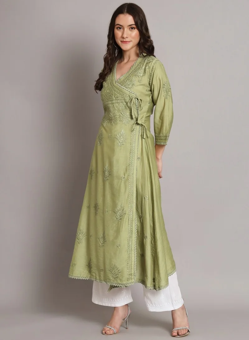 الايا مطرزة يدويا شيكانكاري خط تشانديري قطن انجارخا كورتا- AL3667
