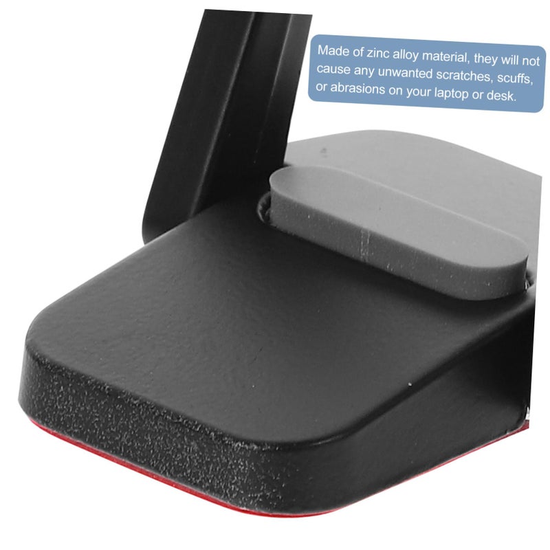 Metal Laptop Stand Portable Ergonomic Riser Holder for Home Office Travel Black - Image 4