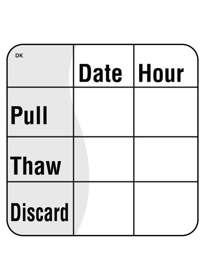 IT110067 DuraMark Pull/Thaw/Discard Permanent Label, 2" x 2"