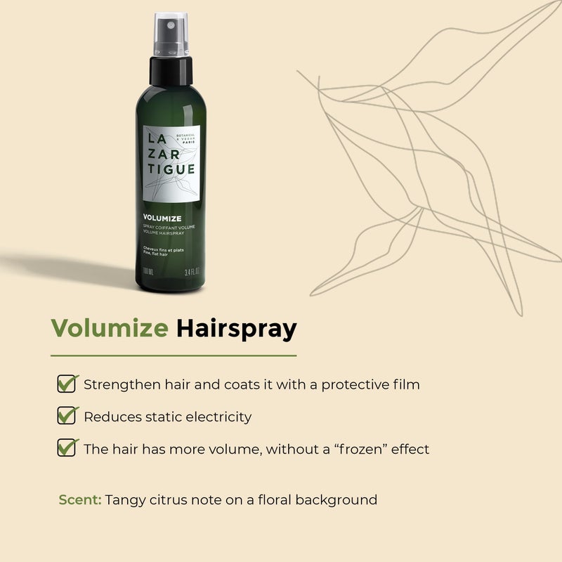 Lazartigue Volumize Hairspray | Hair Spray that Strengthens Hair and Coats It With A Protective Film For Volume. | Hairspray For Fine, Flat, & Thin Hair | Vegan, Sulfate and Silicone Free, 3.4 Fl.Oz. - Image 3