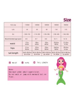 NOVOLAN NOVOLAN Girls' Swimwear 3 Piece Set Kids Mermaid Swimsuit Mermaid Tail Swim Suit Dress Up Swimsuit Bikini Bathing Suit Swimsuit Mermaid Swimming Costume Swimwear Height 100-150cm  - Image 2