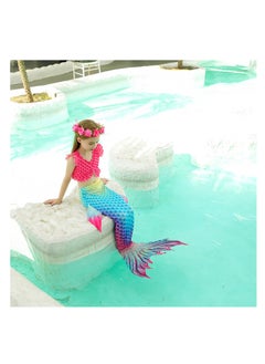 NOVOLAN NOVOLAN Girls' Swimwear 3 Piece Set Kids Mermaid Swimsuit Mermaid Tail Swim Suit Dress Up Swimsuit Bikini Bathing Suit Swimsuit Mermaid Swimming Costume Swimwear Height 100-150cm  - Image 4