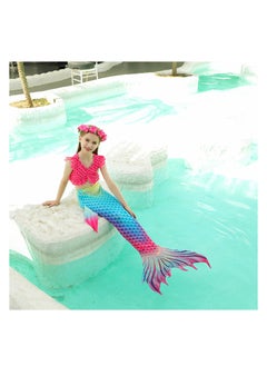 NOVOLAN NOVOLAN Girls' Swimwear 3 Piece Set Kids Mermaid Swimsuit Mermaid Tail Swim Suit Dress Up Swimsuit Bikini Bathing Suit Swimsuit Mermaid Swimming Costume Swimwear Height 100-150cm  - Image 5