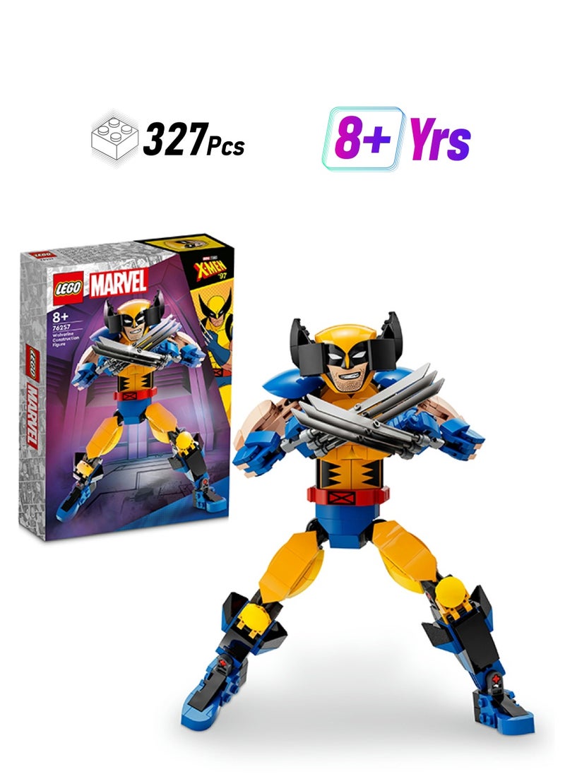 LEGO Marvel Wolverine Construction Figure 76257 Building Toy Set; Fully Jointed for Play and Display; Includes 6 Claw Elements for Authentic Action; Collectible X-Men Super Hero Gift for Kids Aged 8+ (327 Pieces)  - Image 1