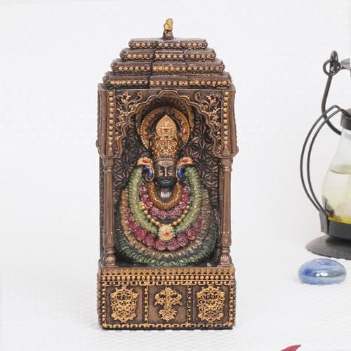 ARTVARKO Lord Khatu Shyam Baba Ji Cold Cast Resin Bronze Finish Idol Statue Puja Figurine Religious Pooja Gift Home Décor Showpiece 5 Inch. - Image 1
