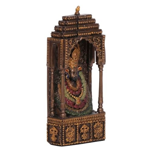 ARTVARKO Lord Khatu Shyam Baba Ji Cold Cast Resin Bronze Finish Idol Statue Puja Figurine Religious Pooja Gift Home Décor Showpiece 5 Inch. - Image 3