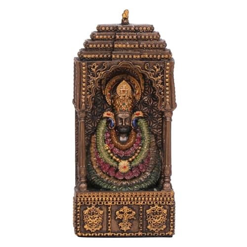 ARTVARKO Lord Khatu Shyam Baba Ji Cold Cast Resin Bronze Finish Idol Statue Puja Figurine Religious Pooja Gift Home Décor Showpiece 5 Inch. - Image 2