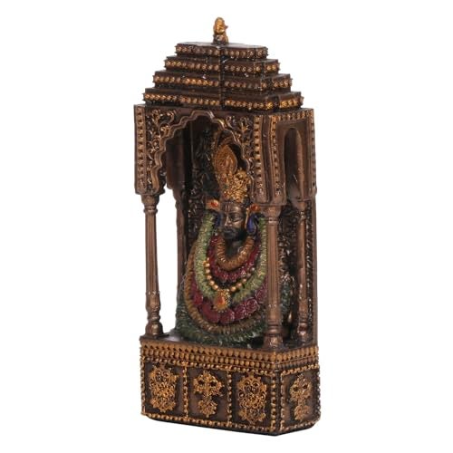 ARTVARKO Lord Khatu Shyam Baba Ji Cold Cast Resin Bronze Finish Idol Statue Puja Figurine Religious Pooja Gift Home Décor Showpiece 5 Inch. - Image 4