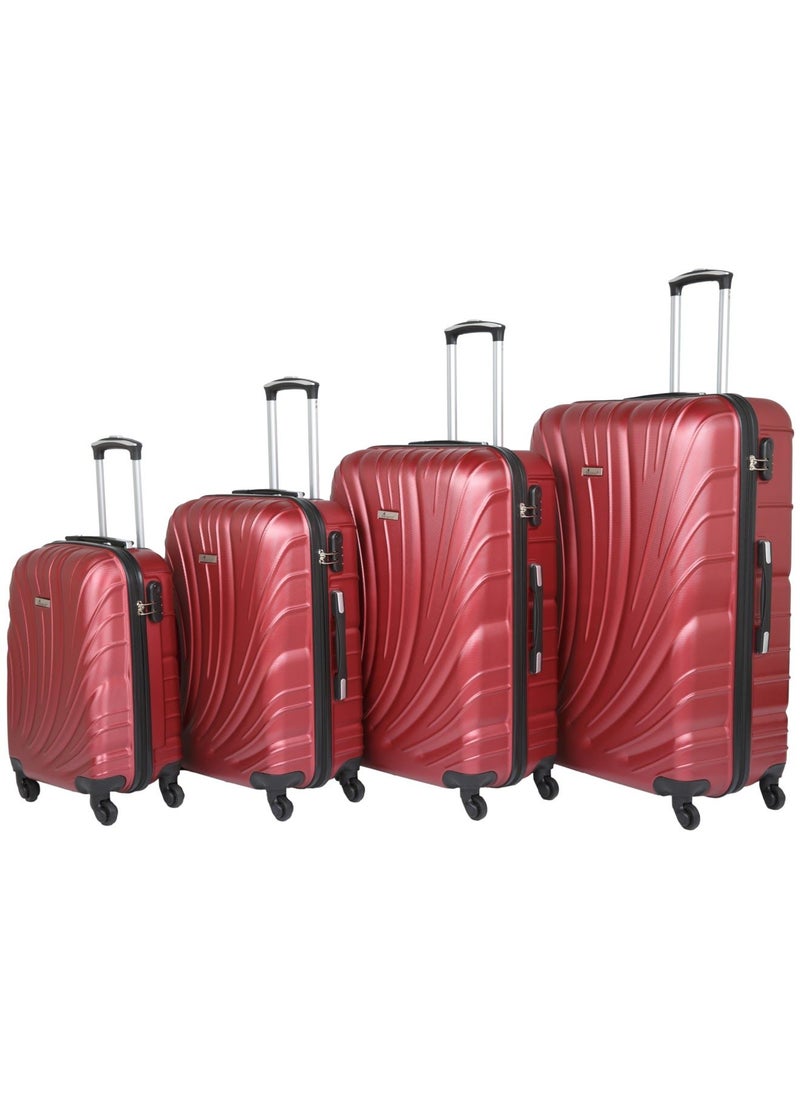 SENATOR - Hard Shell Travel Bags Trolley Luggage Set of 4 Piece Suitcase for Unisex ABS Lightweight with 4 Spinner Wheels KH115 Burgundy - Image 1