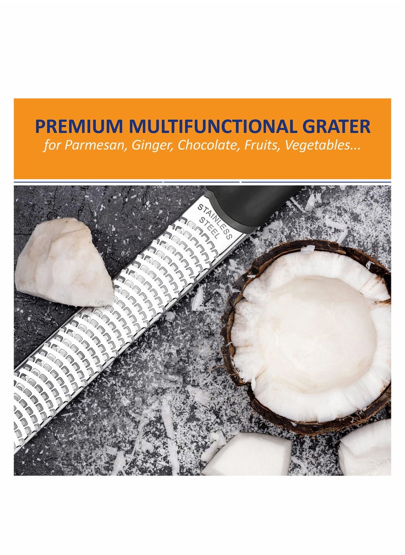 Generic - Premium Stainless Steel Zester and Grater for Citrus, Cheese, Parmesan, Chocolate, Fruits, Vegetables, Ginger, Garlic, and Nutmeg - Versatile Kitchen Tool for Effortless Grating and Zesting. - Image 1