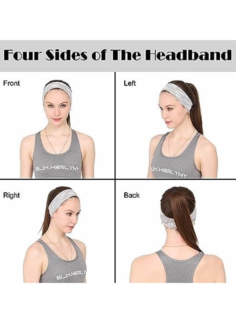 6 Pcs Headbands, Non Slip Soft Cotton Sport Elastic Hairbands for Men and Women, Thin Summer Headband, Soft Cotton Hair Bands for Yoga, Workout, Running, Cycling - Image 2