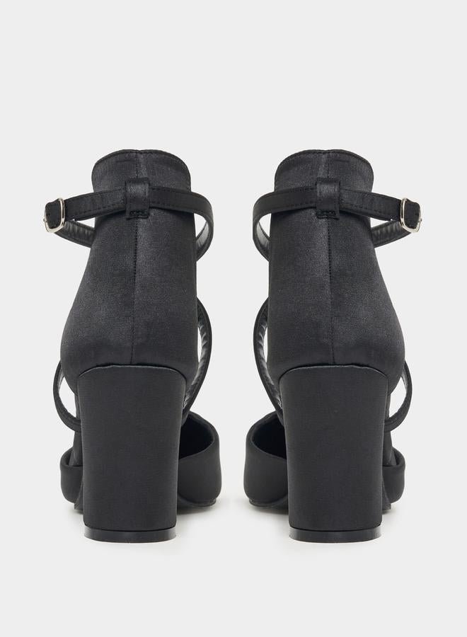 Styli Criss Cross Pointed Toe Block Heel Pumps  - Image 5