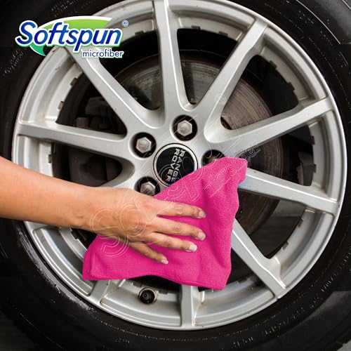 SOFTSPUN Microfiber Cloth 3 pcs 40x60 cms 340 GSM Multicolor Thick Lint & StreakFree Multipurpose Cloths Automotive Microfibre Towels for Car Bike Cleaning Polishing Washing & Detailing. - Image 3