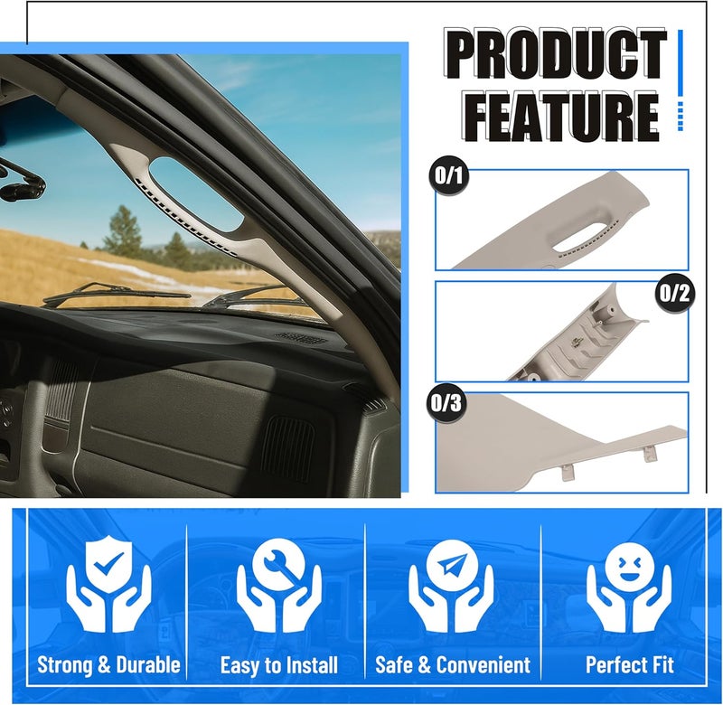 ECOTRIC Right Side A Pillar Grab Handle for 2002-2010 Dodge Ram Pickup - Image 3
