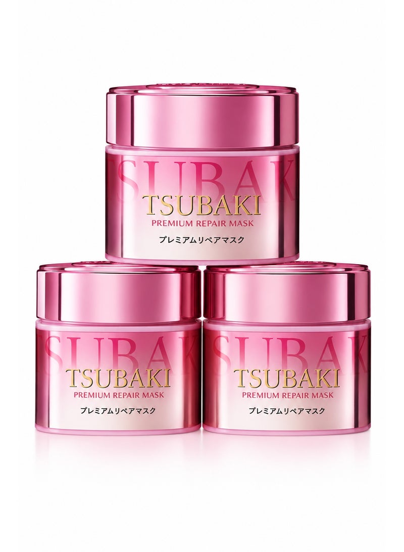 ماسك الشعر TSUBAKI Premium Repair Hair Mask ‏180 جم عبوة 3 حبات لتغذية وترميم الشعر بزيت الكاميليا وبروتين اللؤلؤ والغذاء الملكي