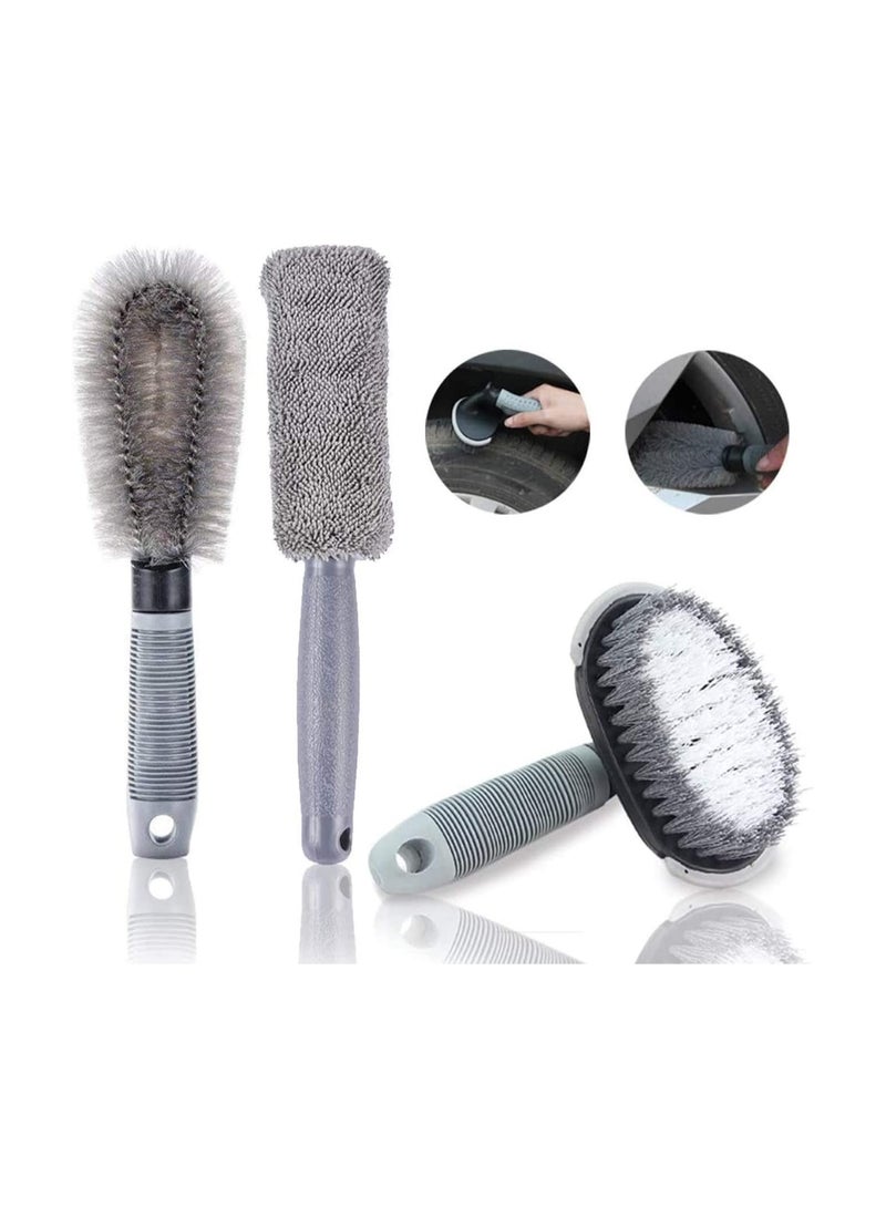 SYOSI Car Wheel Cleaning Brush Kit, Wheel Brush for Car Alloy Wheel and Tyre Brush Cleaning, Rim Cleaner for Your Car, Motorcycle or Bicycle Tire Brush Washing Tool - Image 1