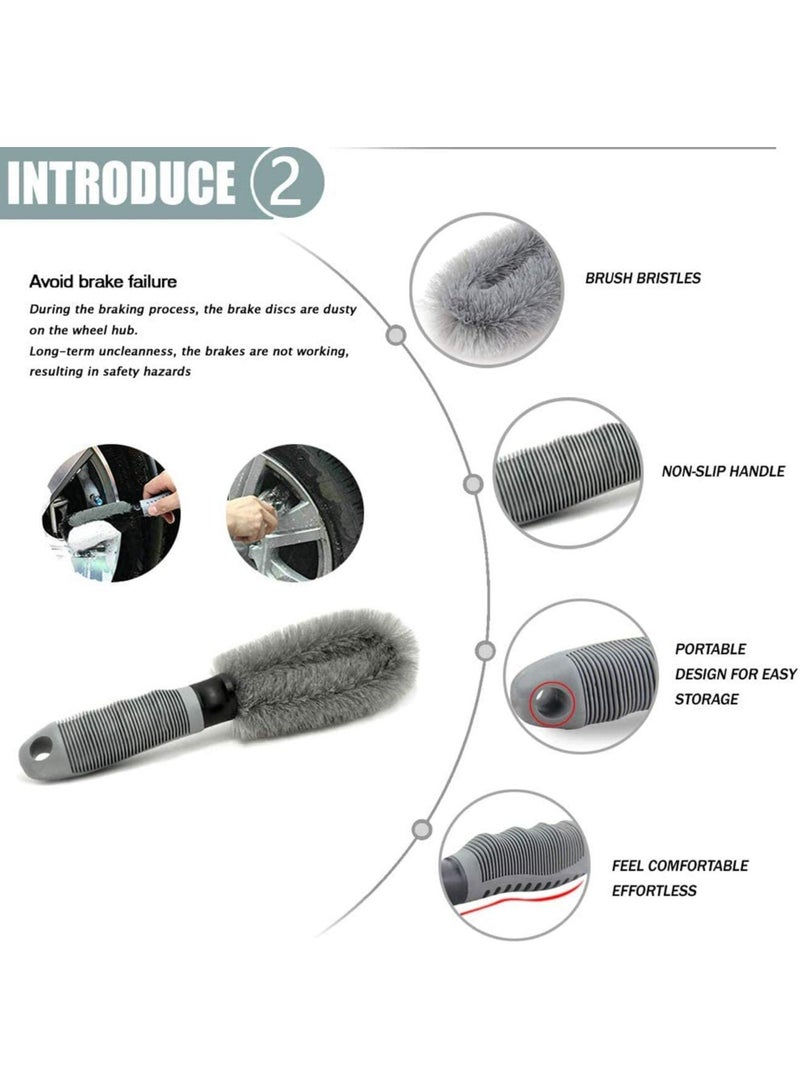 SYOSI Car Wheel Cleaning Brush Kit, Wheel Brush for Car Alloy Wheel and Tyre Brush Cleaning, Rim Cleaner for Your Car, Motorcycle or Bicycle Tire Brush Washing Tool - Image 5