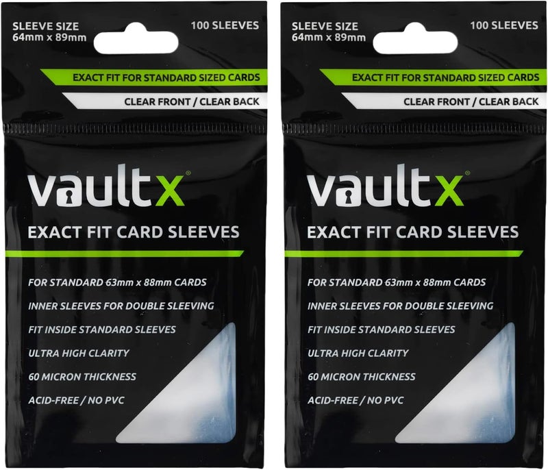 Vault X Exact Fit Trading Card Sleeves, Soft, High Clarity, Perfect Fit Inner Sleeves, Collectible Card Games, Sports, TCG (200 Pack) - Image 1