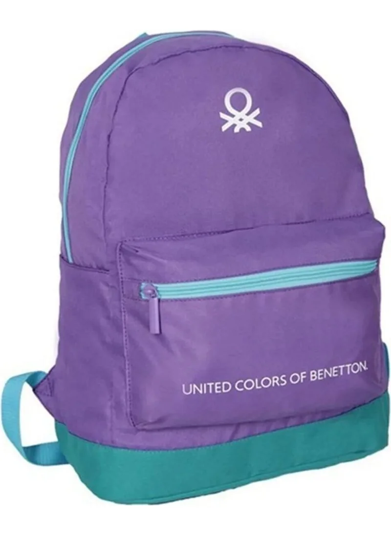 Benetton . Baggy School Bag - With Water Bottle Gift - Purple Casual Backpack