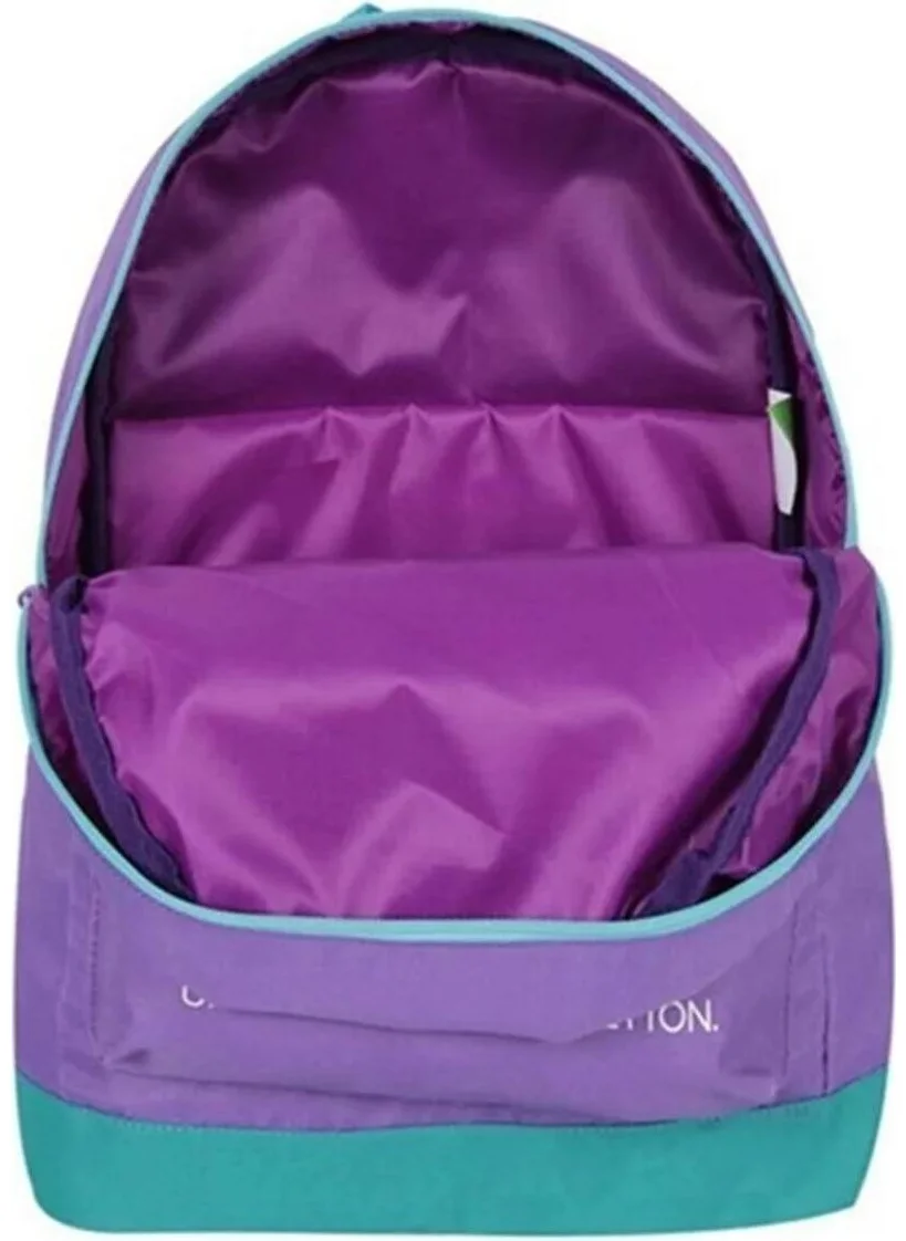 Benetton . Baggy School Bag - With Water Bottle Gift - Purple Casual Backpack