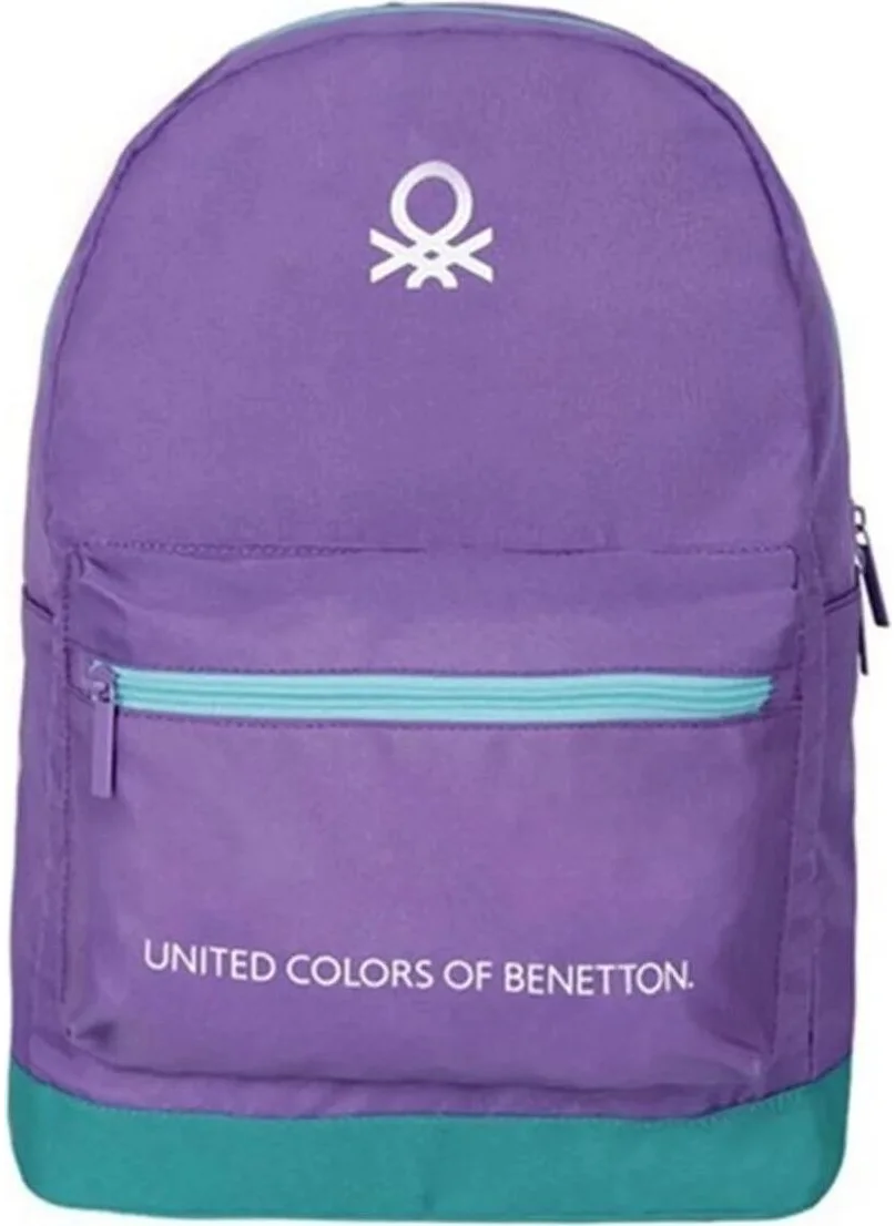 Benetton . Baggy School Bag - With Water Bottle Gift - Purple Casual Backpack