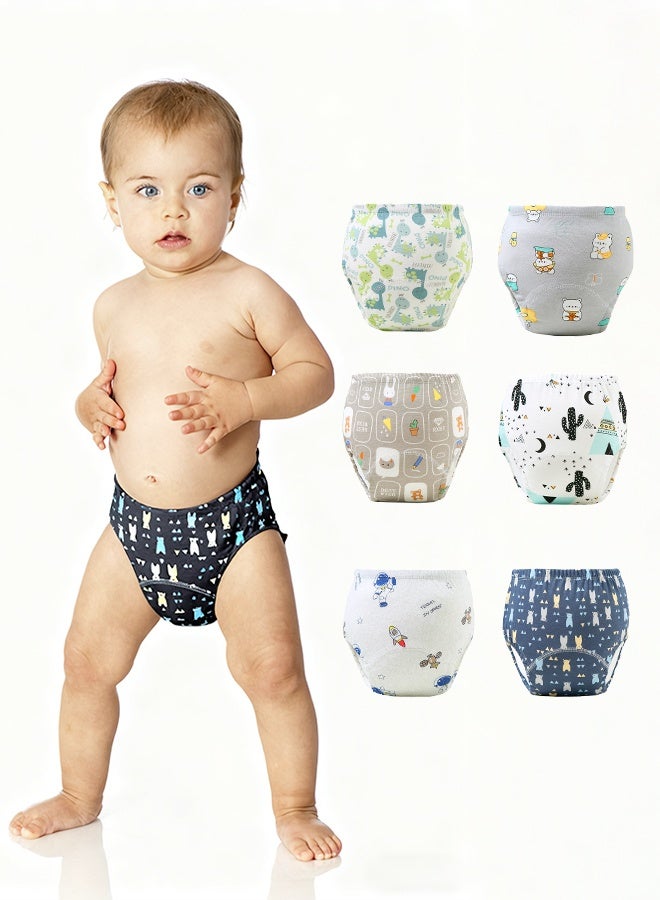 6-Piece Baby Potty Training Pants, Cloth Diaper for Boys & Girls, Breathable Potty Training Underwear, Size 100cm, 6+ Months, 8–13kg - Image 1