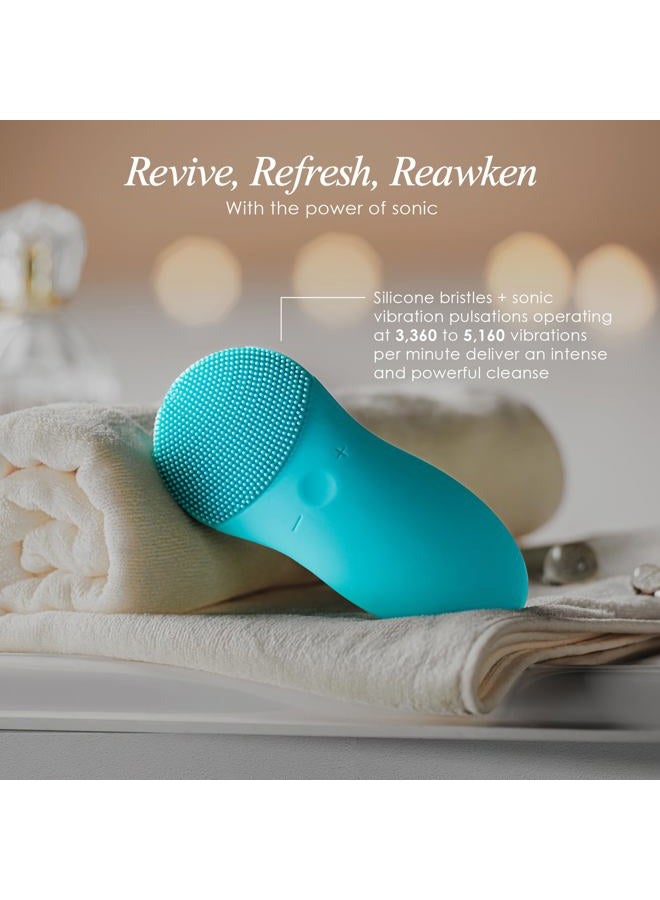 Project E Beauty Cleo+ Sonic Facial Cleansing Brush by Project E Beauty | Daily Cleansing | Gentle Exfoliating | Wireless Portable Face Cleanser | Face Massager Wash Brush | Travel Size | Waterproof Soft Silicone - Image 3