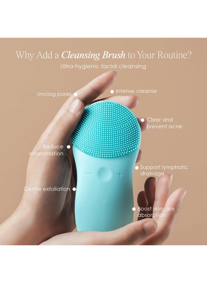 Project E Beauty Cleo+ Sonic Facial Cleansing Brush by Project E Beauty | Daily Cleansing | Gentle Exfoliating | Wireless Portable Face Cleanser | Face Massager Wash Brush | Travel Size | Waterproof Soft Silicone - Image 2
