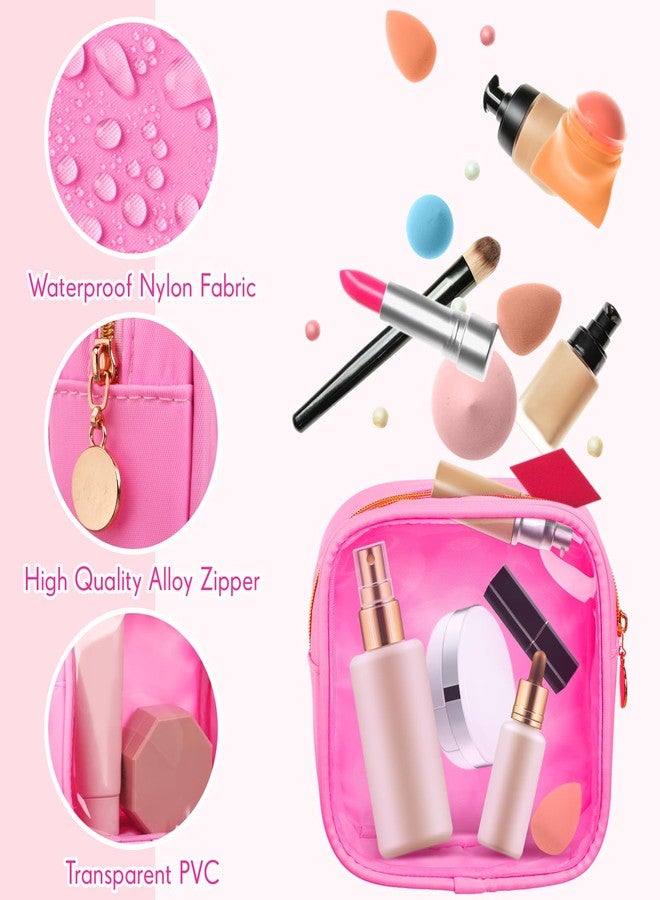 Kacctyen 12 Pcs Mini Makeup Bag Nylon Small Pouch for Purse Mini Square Nylon Pouch with Zipper Small Cosmetic Travel Makeup Bag Purse Organizer for Women and Girls (Elegant Color, Translucent) - Image 2