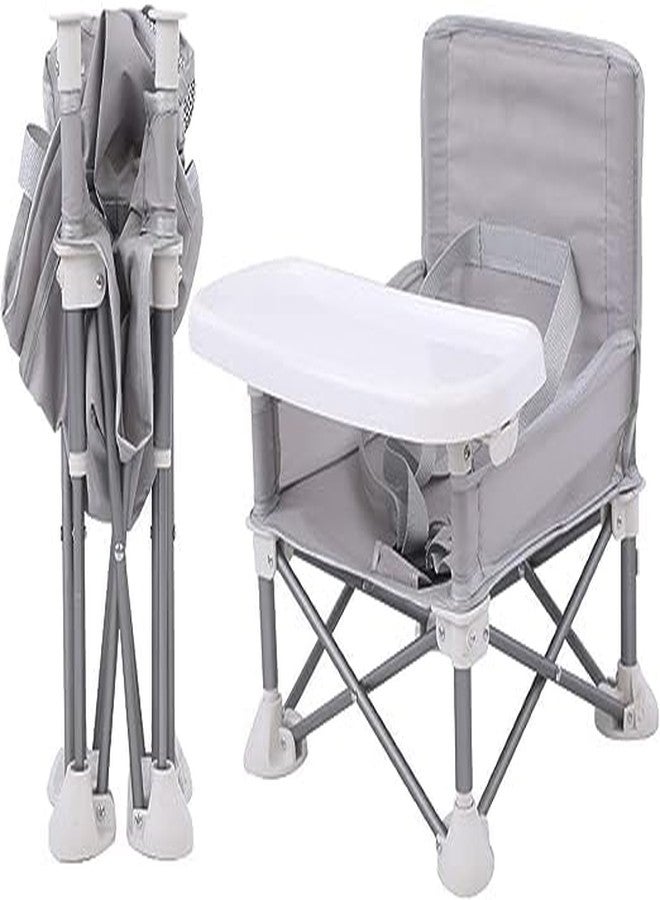 Olpad Baby Travel Booster Seat, Folding Portable Sit Up Chair for Dining Table, Compact Booster Chair with Detachable Double Trays Storage Bag Safety Harness for Boys Girls Outdoor Indoor - Image 2