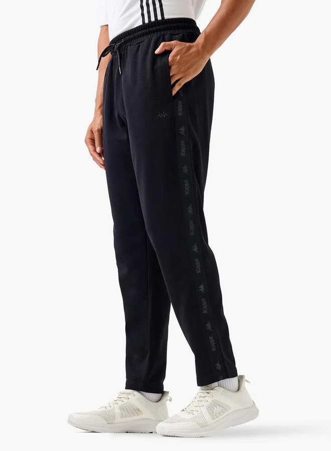 Kappa Kappa Men Regular Fit Flexi Waist Joggers with Side Logo Panel