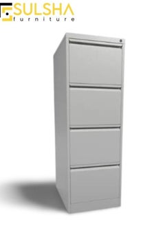 SULSHA 4 Drawer File Steel Cabinet Grey  - Image 1