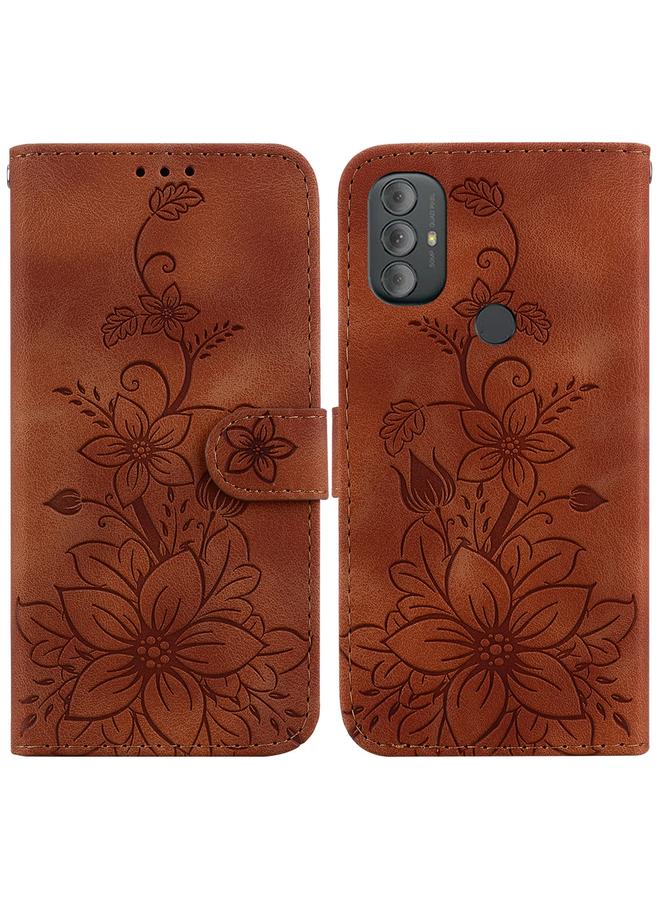 S-TOP Case For Motorola Moto G Power 2022 Lily Embossed Leather Phone Case - Image 1