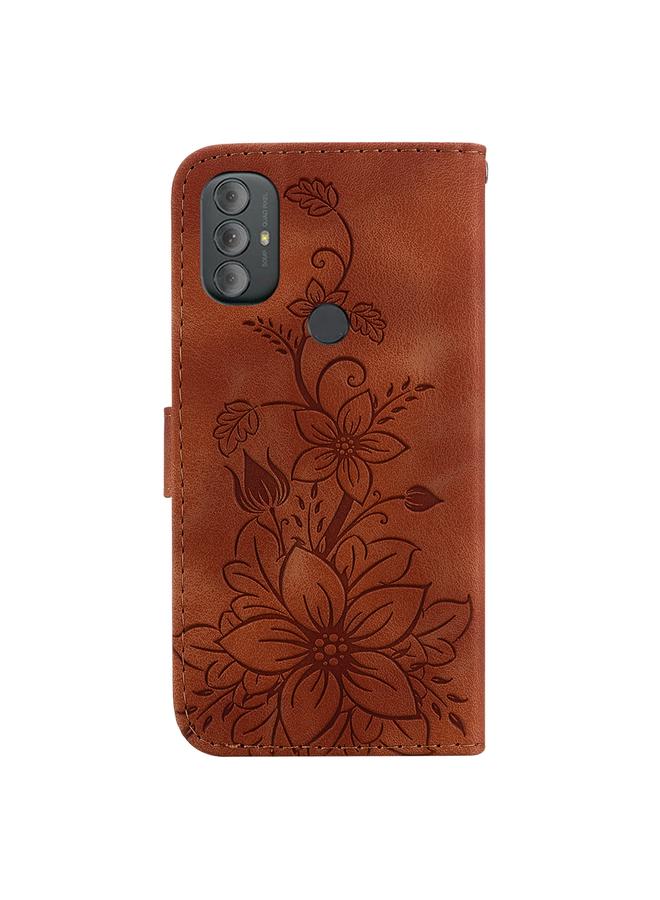 S-TOP Case For Motorola Moto G Power 2022 Lily Embossed Leather Phone Case - Image 3