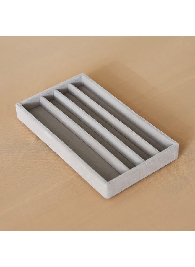 Home Box Velour 4-Compartment Jewellery Tray for Necklaces 21.6 x 2.4 x 12.2 cm  - Image 2