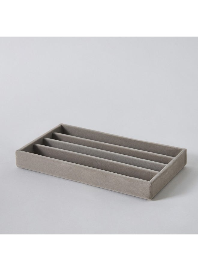 Home Box Velour 4-Compartment Jewellery Tray for Necklaces 21.6 x 2.4 x 12.2 cm  - Image 5