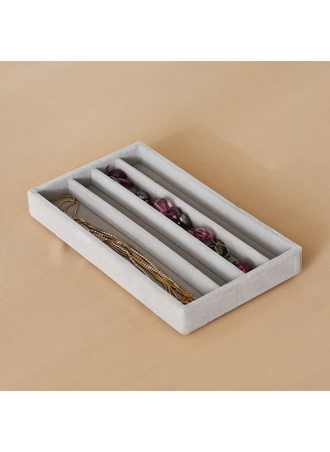 Home Box Velour 4-Compartment Jewellery Tray for Necklaces 21.6 x 2.4 x 12.2 cm  - Image 1
