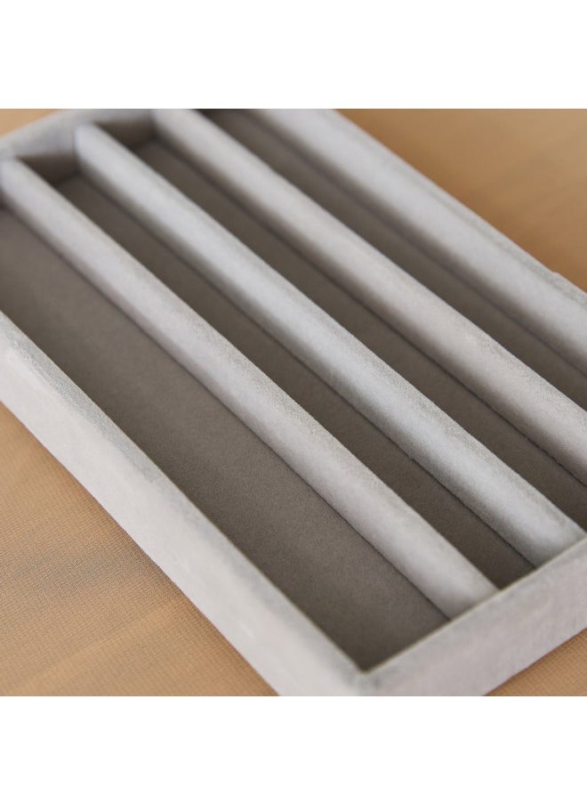 Home Box Velour 4-Compartment Jewellery Tray for Necklaces 21.6 x 2.4 x 12.2 cm  - Image 3