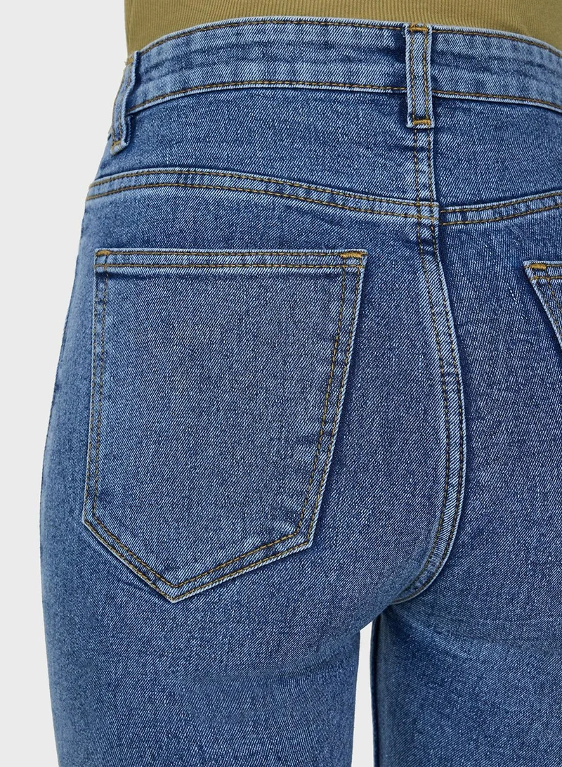 Ginger Blue Distressed Denim Pants for Women | Best Price UAE