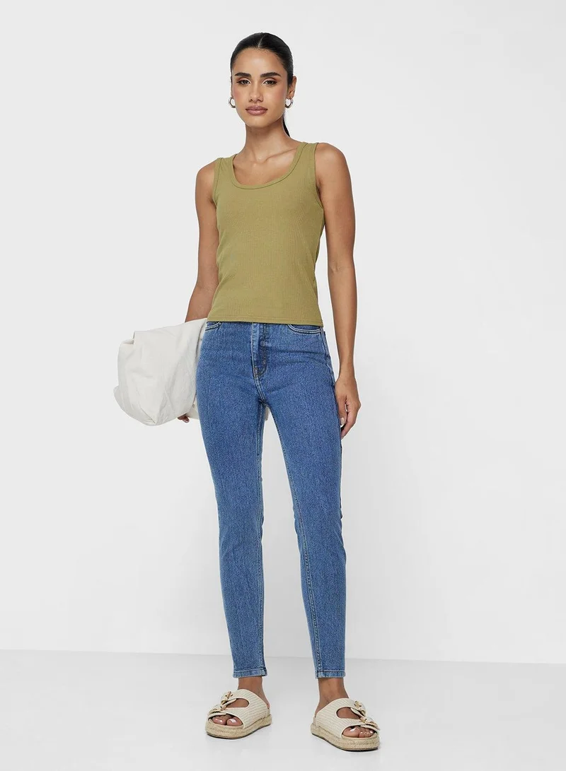 Ginger Blue Distressed Denim Pants for Women | Best Price UAE
