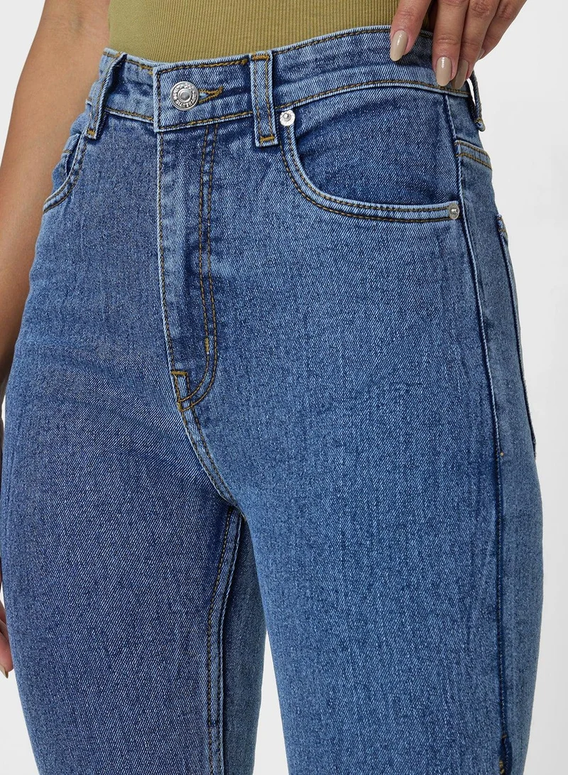 Ginger Blue Distressed Denim Pants for Women | Best Price UAE