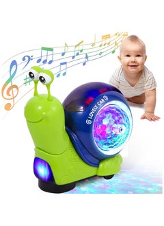 KITCHENOO Crawling Snail Toy for Kids, Electric Musical Light Walking Interactive Sensory Toy for Kids and Pets with Automatic Obstacle Avoidance  - Image 1