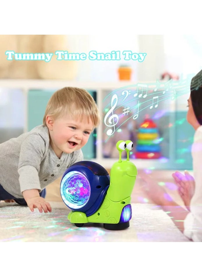 KITCHENOO Crawling Snail Toy for Kids, Electric Musical Light Walking Interactive Sensory Toy for Kids and Pets with Automatic Obstacle Avoidance  - Image 2