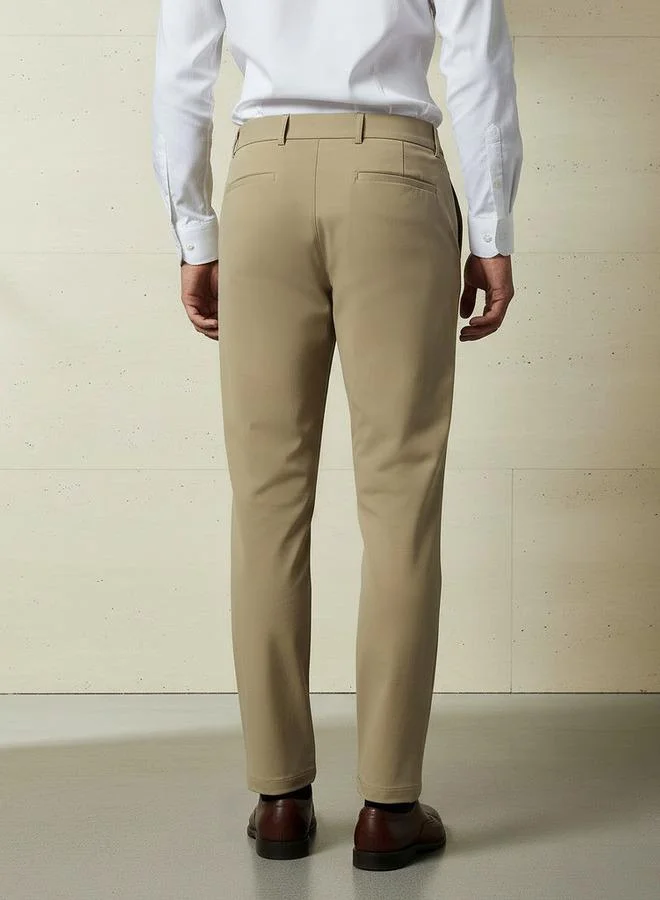 Iconic BEIGE Iconic Men Slim Fit Trousers for Men | Best Price UAE