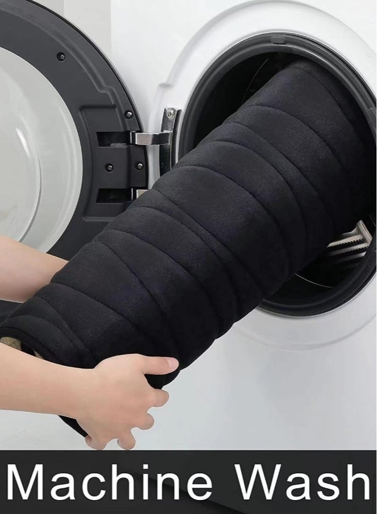 Kutis 2-Pieces Bathroom Absorbent Non-Slip Rugs Set Toilet Floor Mat Polyester Fiber Grey 60x40 and 50x40 cm - Image 5