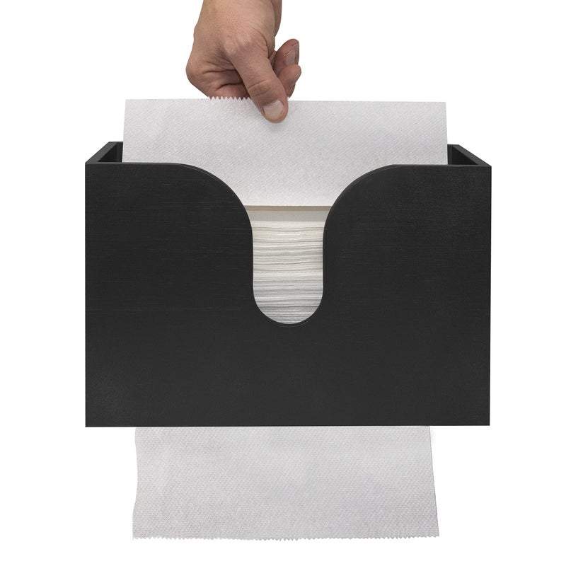 Essentially Yours Bamboo Paper Towel Dispenser Paper Towel Holder Wall Mount  Countertop for Kitchen and Restroom Decor  Holds Multifold Paper Towel C Fold Trifold Hand Tissue Napkins 