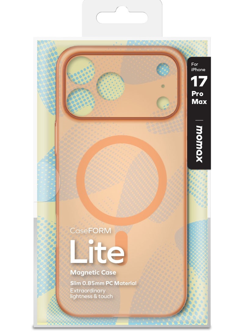 Momax حافظة CaseForm Lite [نحيفة وخفيفة الوزن] لجهاز iPhone 17 Pro MAX (2025) متوافقة مع MagSafe - برتقالي - Image 3