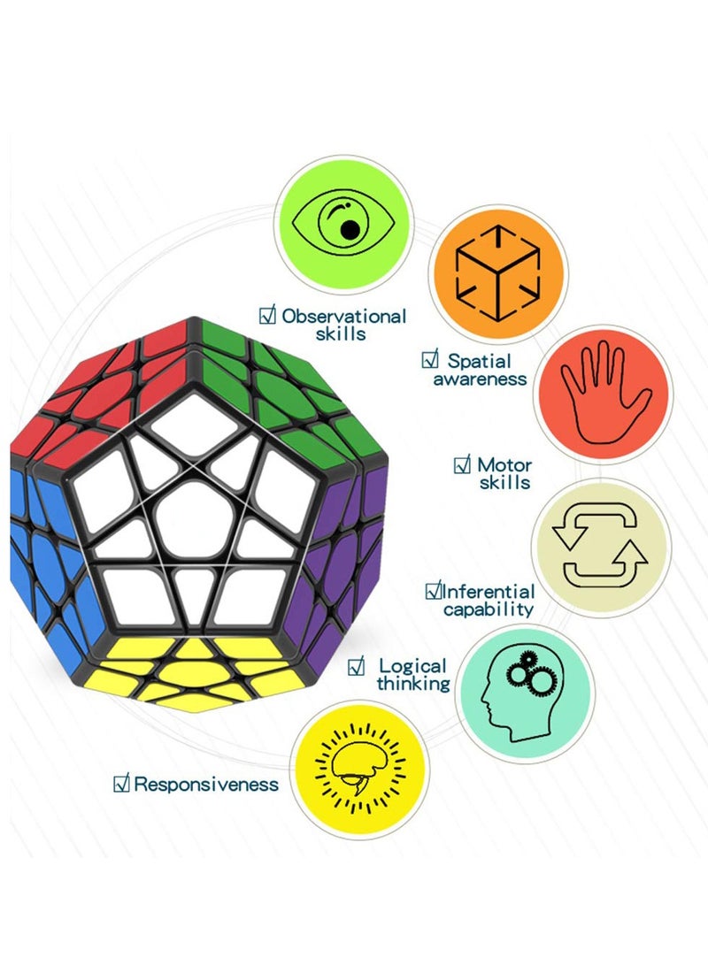 KASTWAVE Speed Cube Set, Pyramid Dodecahedron Windmill Cube, Magic Puzzle Cubes Collection for Kids & Adults 3 Pack - Image 5