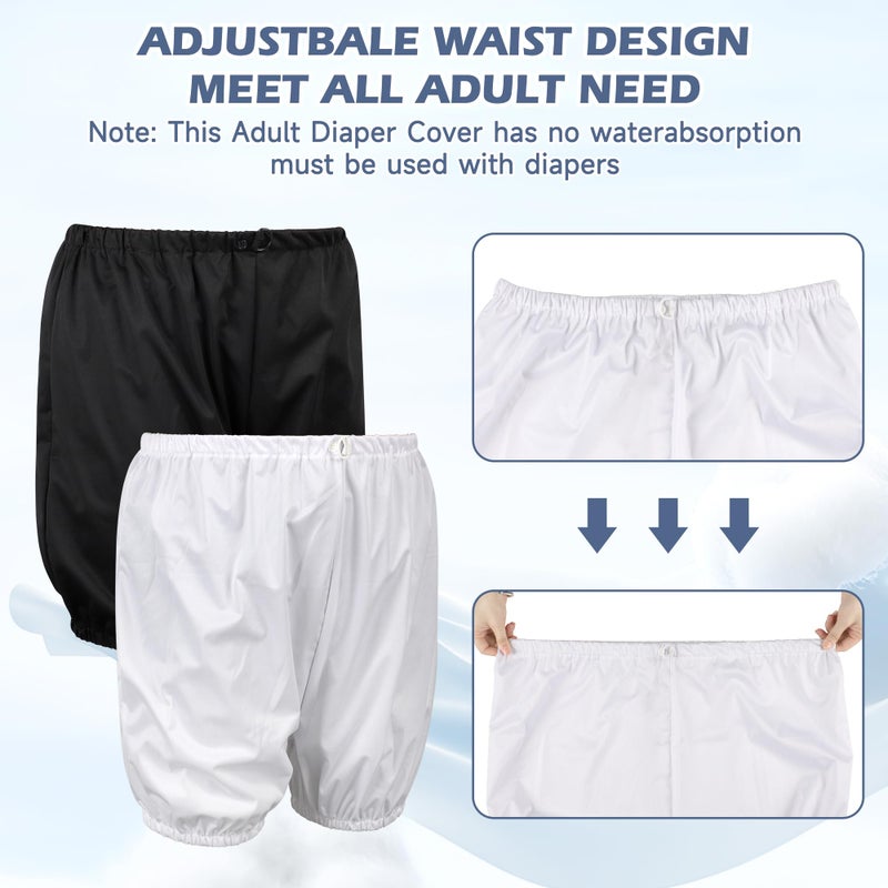 ZINGTERRA 2Pack Adult Diaper Cover for Incontinence Adjustable Waist,Unisex Leak-Protection Pants Over Diapers Waterproof,Washable Adult Incontinence Briefs,Reusable Underwear for Men Women Supplies - Image 3
