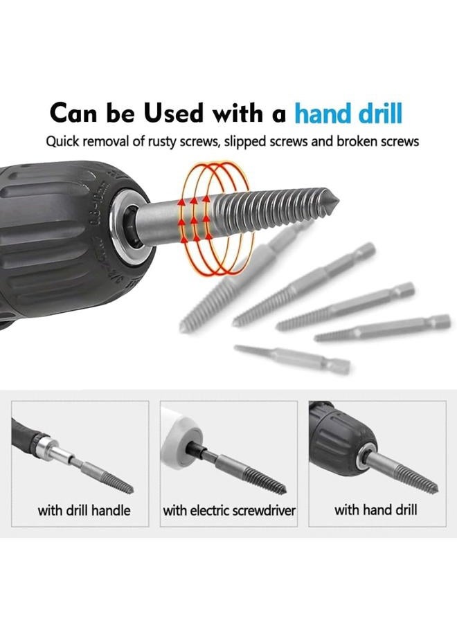 Eyech 10Pcs Broken Screw Extractor Set, Stripped Screw Extractor Drill Bit Kit 1/4 Inch Hex Shank Damaged Bolts Removal Tool - Image 4